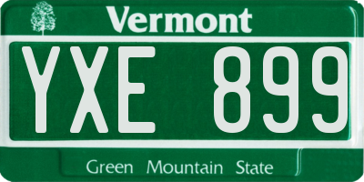 VT license plate YXE899