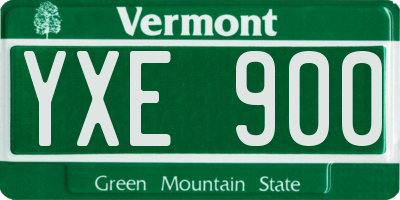 VT license plate YXE900