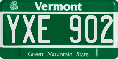 VT license plate YXE902