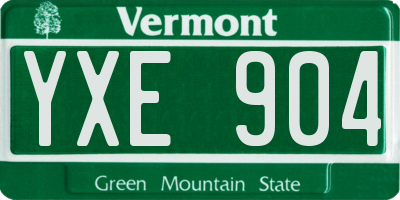 VT license plate YXE904