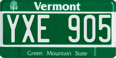 VT license plate YXE905