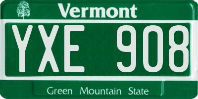 VT license plate YXE908