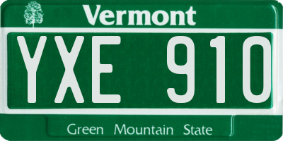 VT license plate YXE910