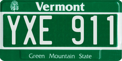 VT license plate YXE911