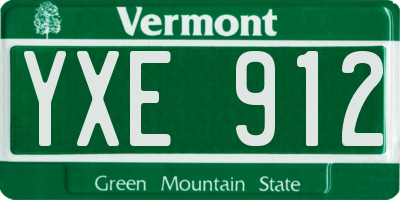 VT license plate YXE912