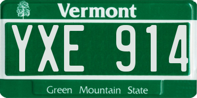 VT license plate YXE914