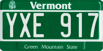 VT license plate YXE917