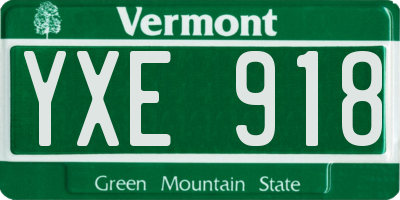 VT license plate YXE918