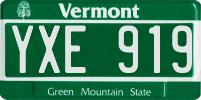 VT license plate YXE919
