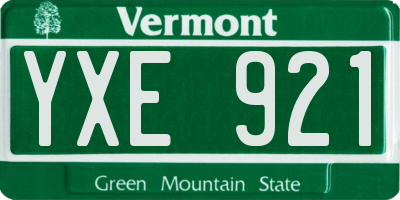 VT license plate YXE921