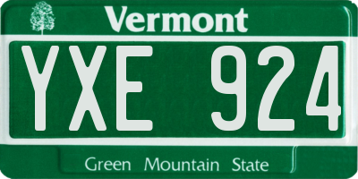 VT license plate YXE924