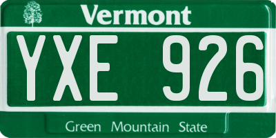 VT license plate YXE926