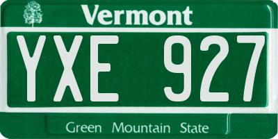 VT license plate YXE927