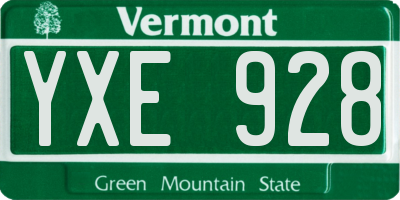 VT license plate YXE928