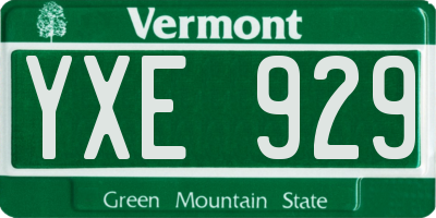 VT license plate YXE929