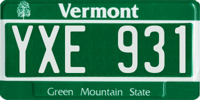 VT license plate YXE931