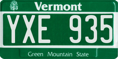 VT license plate YXE935