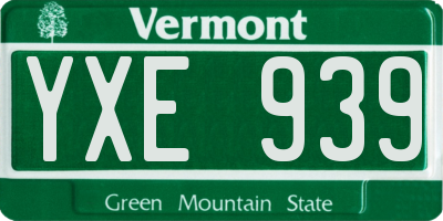 VT license plate YXE939