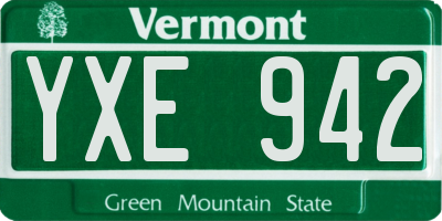 VT license plate YXE942