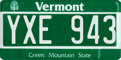 VT license plate YXE943