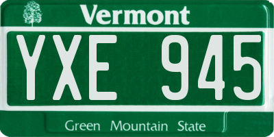VT license plate YXE945