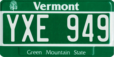 VT license plate YXE949