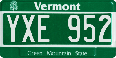 VT license plate YXE952