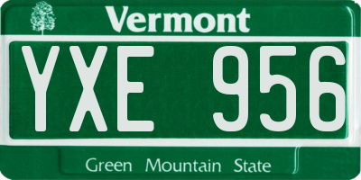 VT license plate YXE956
