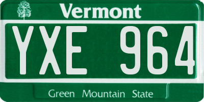 VT license plate YXE964