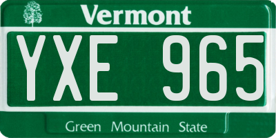 VT license plate YXE965