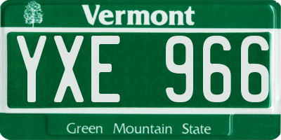 VT license plate YXE966