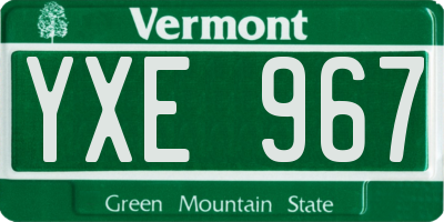 VT license plate YXE967