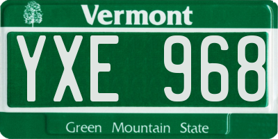 VT license plate YXE968