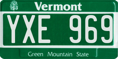 VT license plate YXE969
