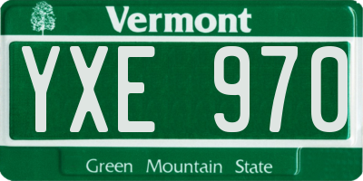 VT license plate YXE970