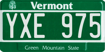 VT license plate YXE975