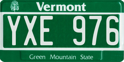 VT license plate YXE976