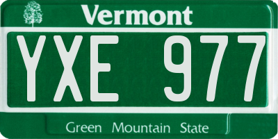 VT license plate YXE977