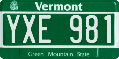 VT license plate YXE981