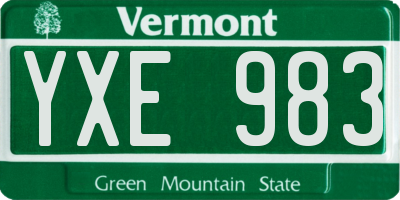 VT license plate YXE983