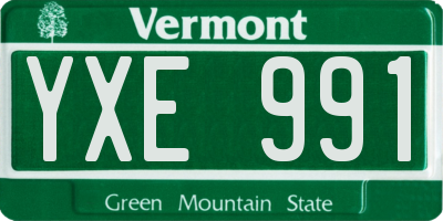 VT license plate YXE991