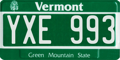 VT license plate YXE993