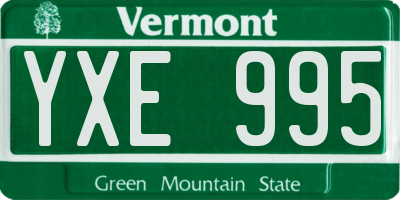 VT license plate YXE995