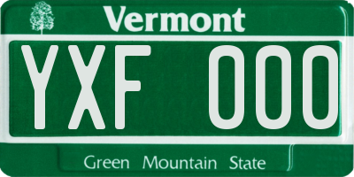 VT license plate YXF000