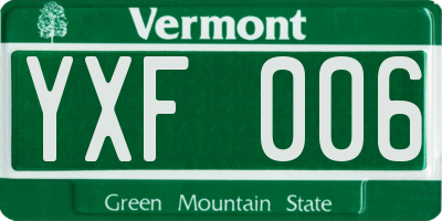 VT license plate YXF006