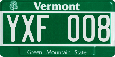 VT license plate YXF008