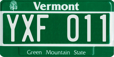 VT license plate YXF011