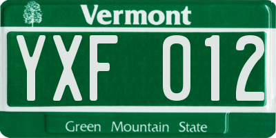VT license plate YXF012