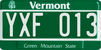 VT license plate YXF013