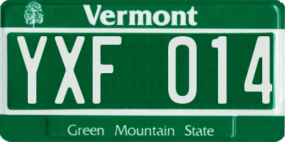 VT license plate YXF014